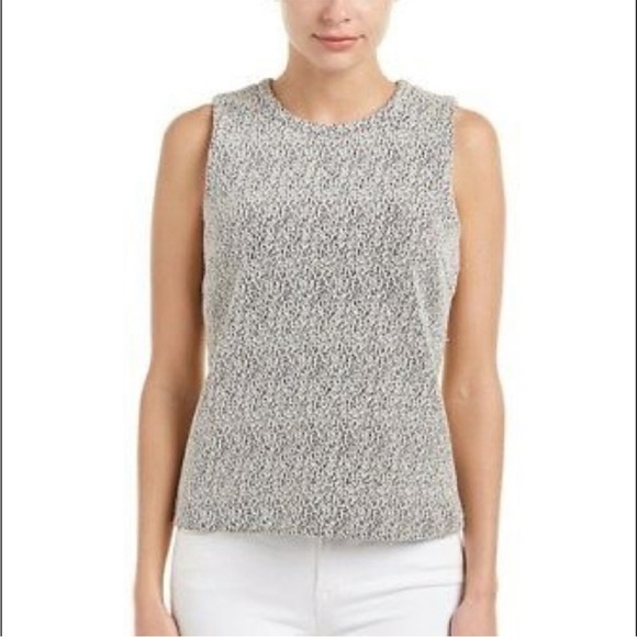 J. McLaughlin Bev Top Sleeveless Crewneck Black White Small - Picture 1 of 8